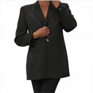 Black Tailored Effortless Blazer Size 10P/Small Perfectly Oversized